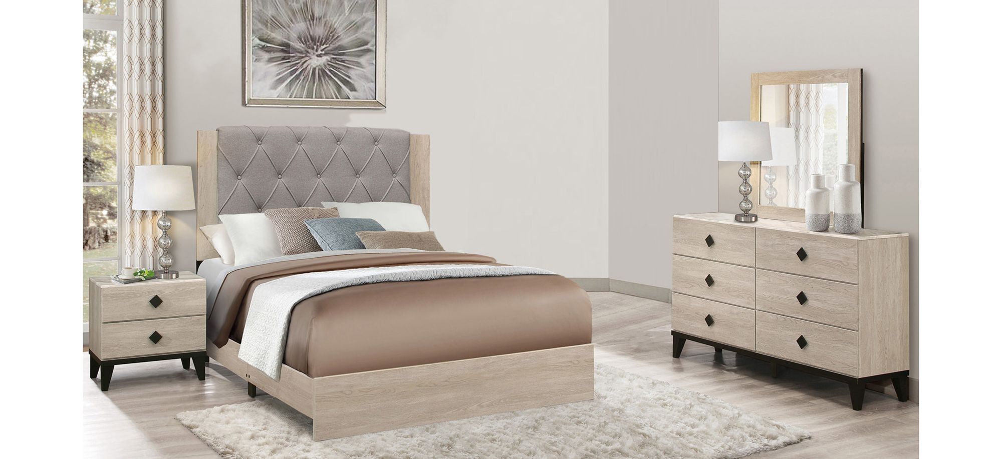 Karren 4pc. Upholstered Panel Bedroom Set