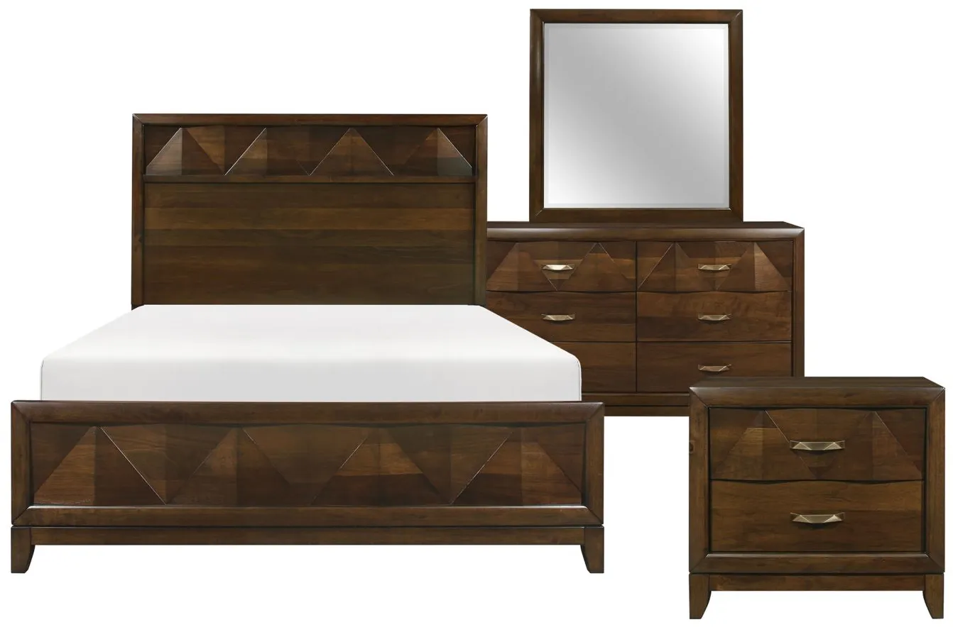 Massa 4-pc Panel Bedroom Set in Walnut by Homelegance