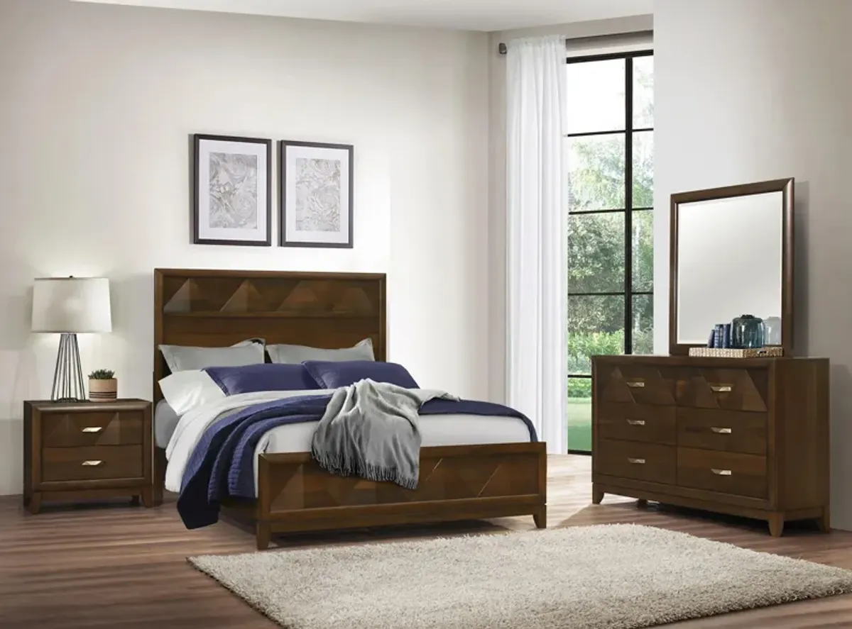 Massa 4-pc Panel Bedroom Set in Walnut by Homelegance