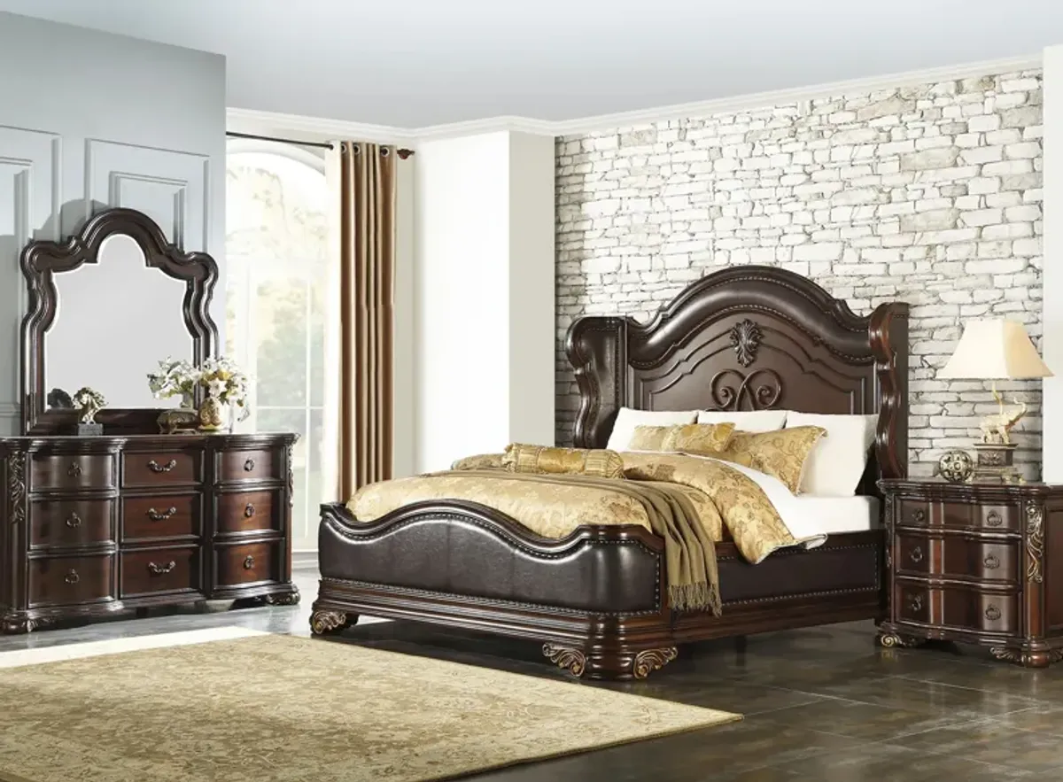 Abutilon 4-Pc. Platform Bedroom Set in Cherry by Homelegance