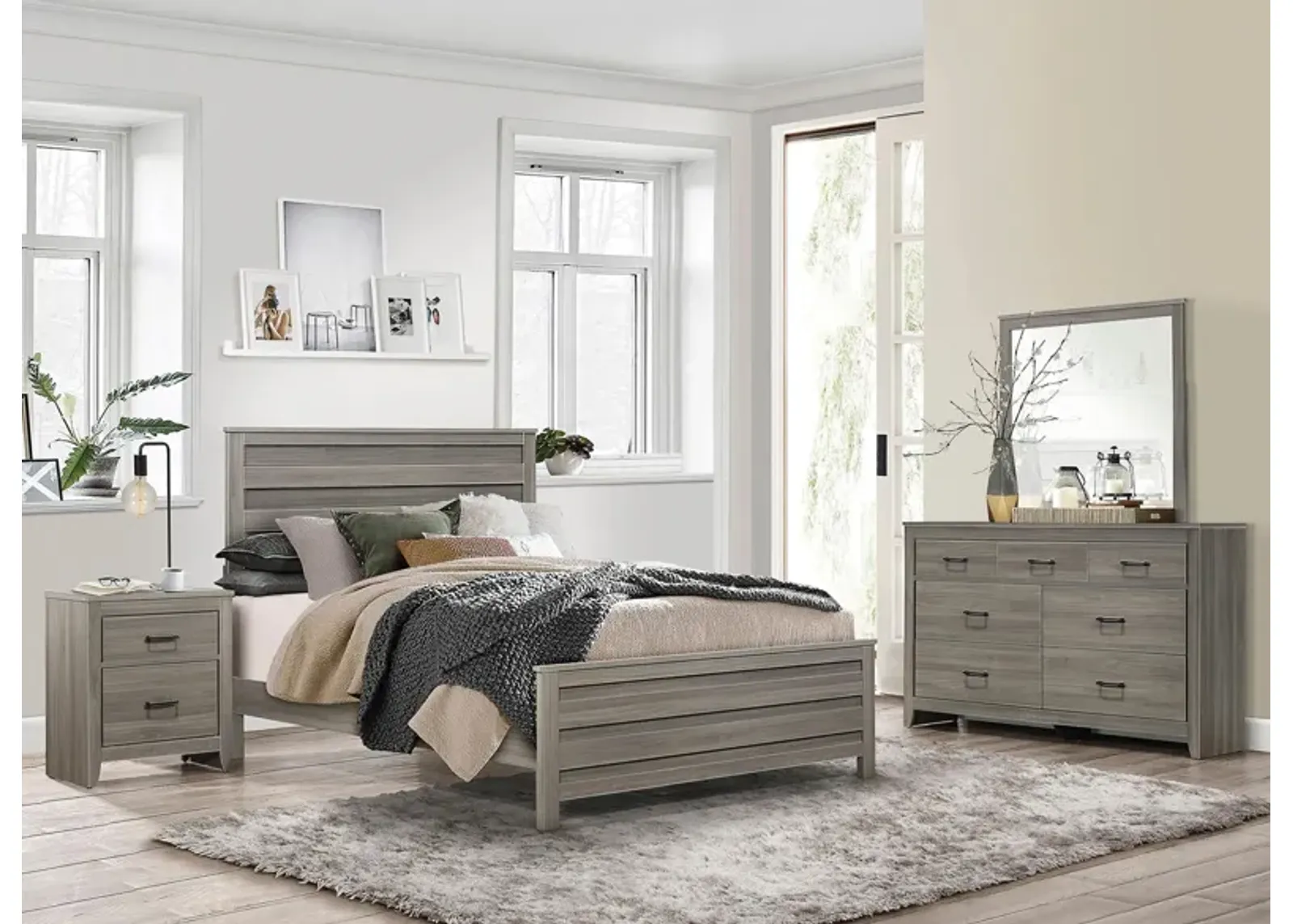 Clementine 4-pc Bedroom Set in Dark Gray by Homelegance