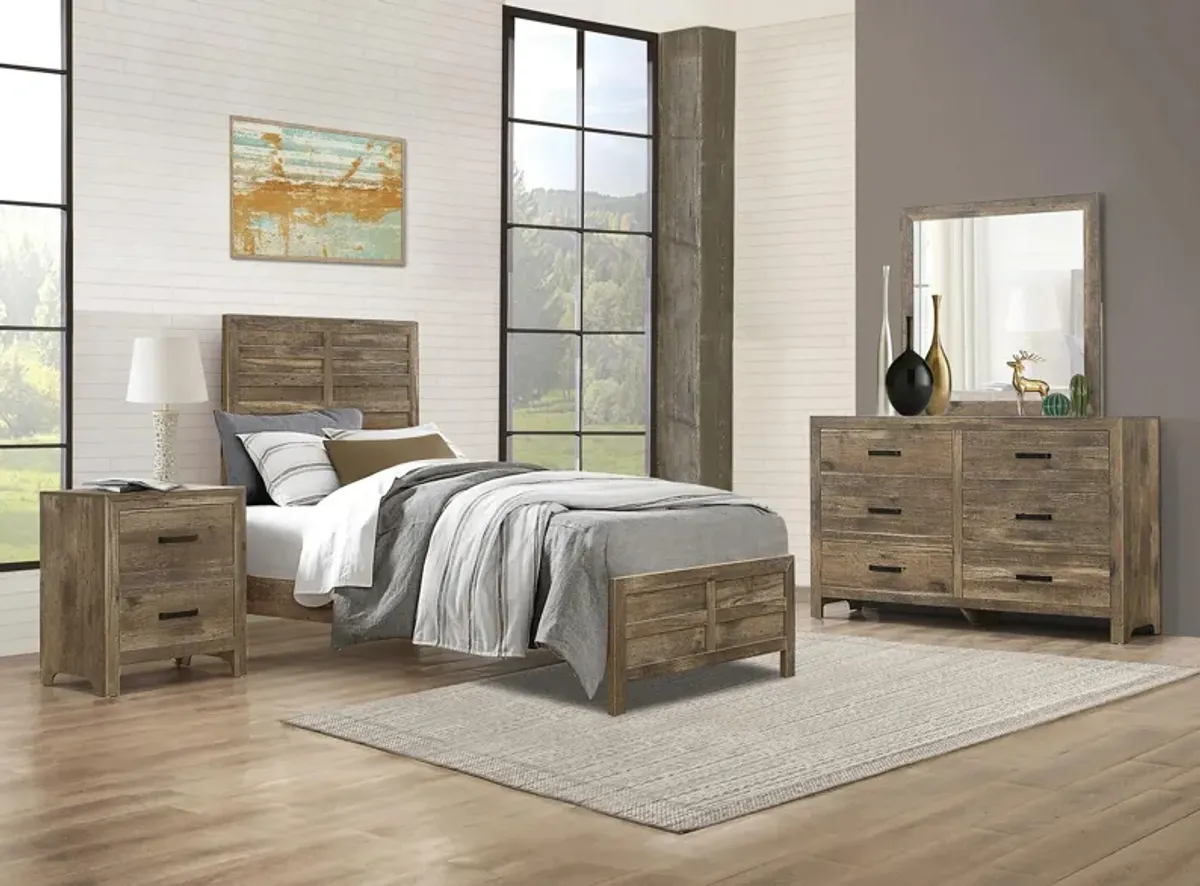 Terrace 4-pc Panel Bedroom Set in Weathered Pine by Homelegance