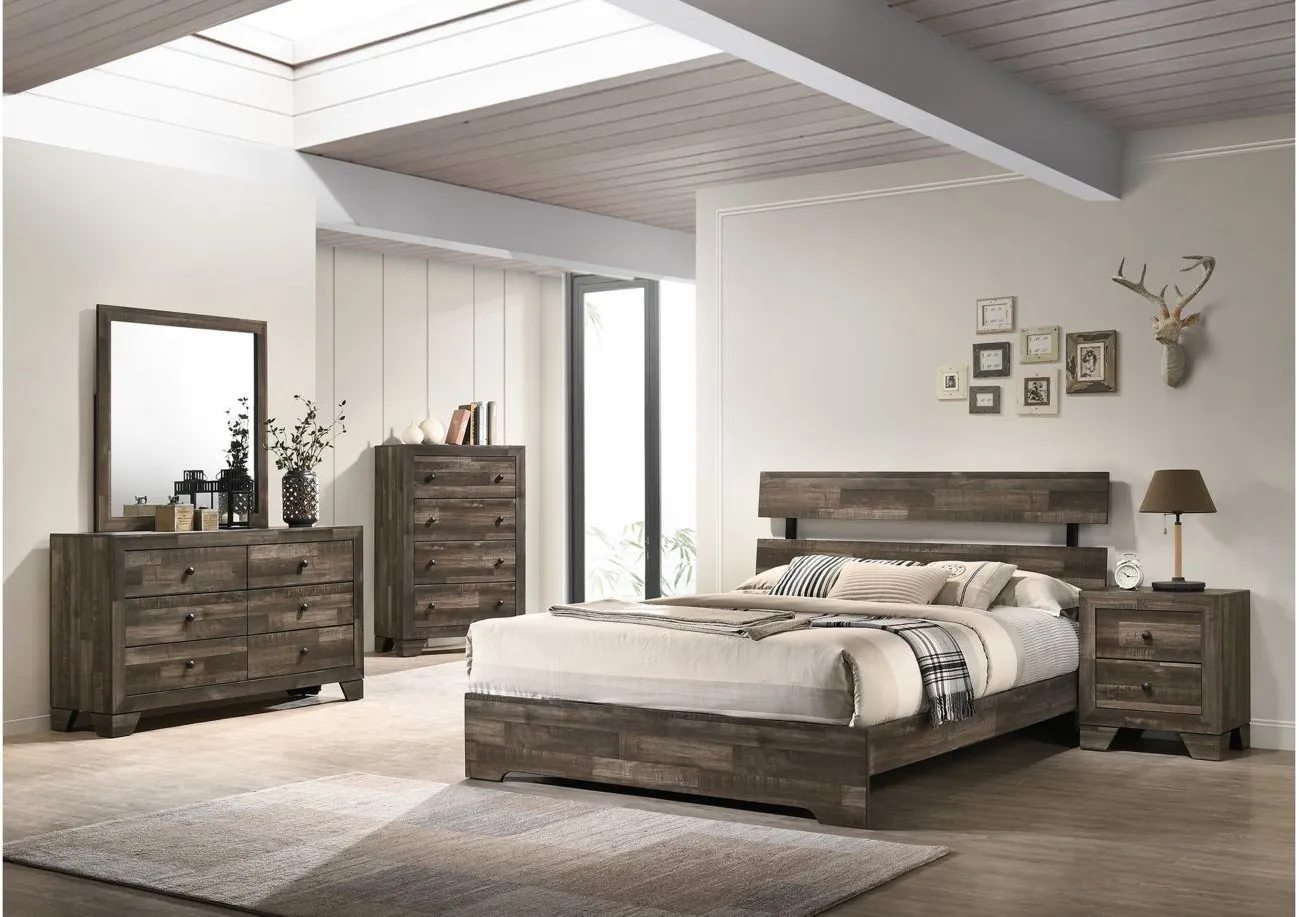 Atticus 4-pc. Platform Bedroom Set in Brown by Crown Mark