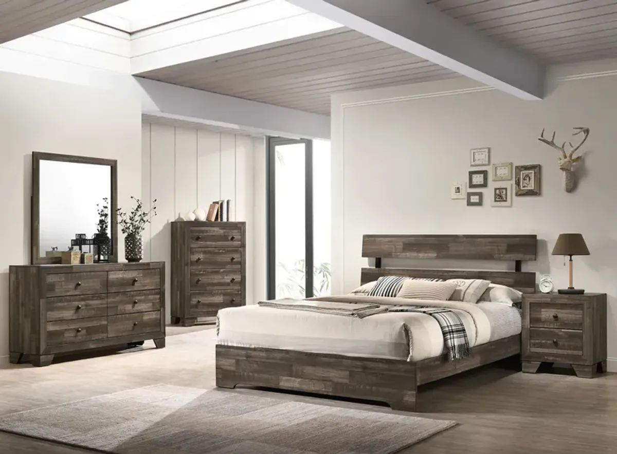 Atticus 4-pc. Platform Bedroom Set in Brown by Crown Mark