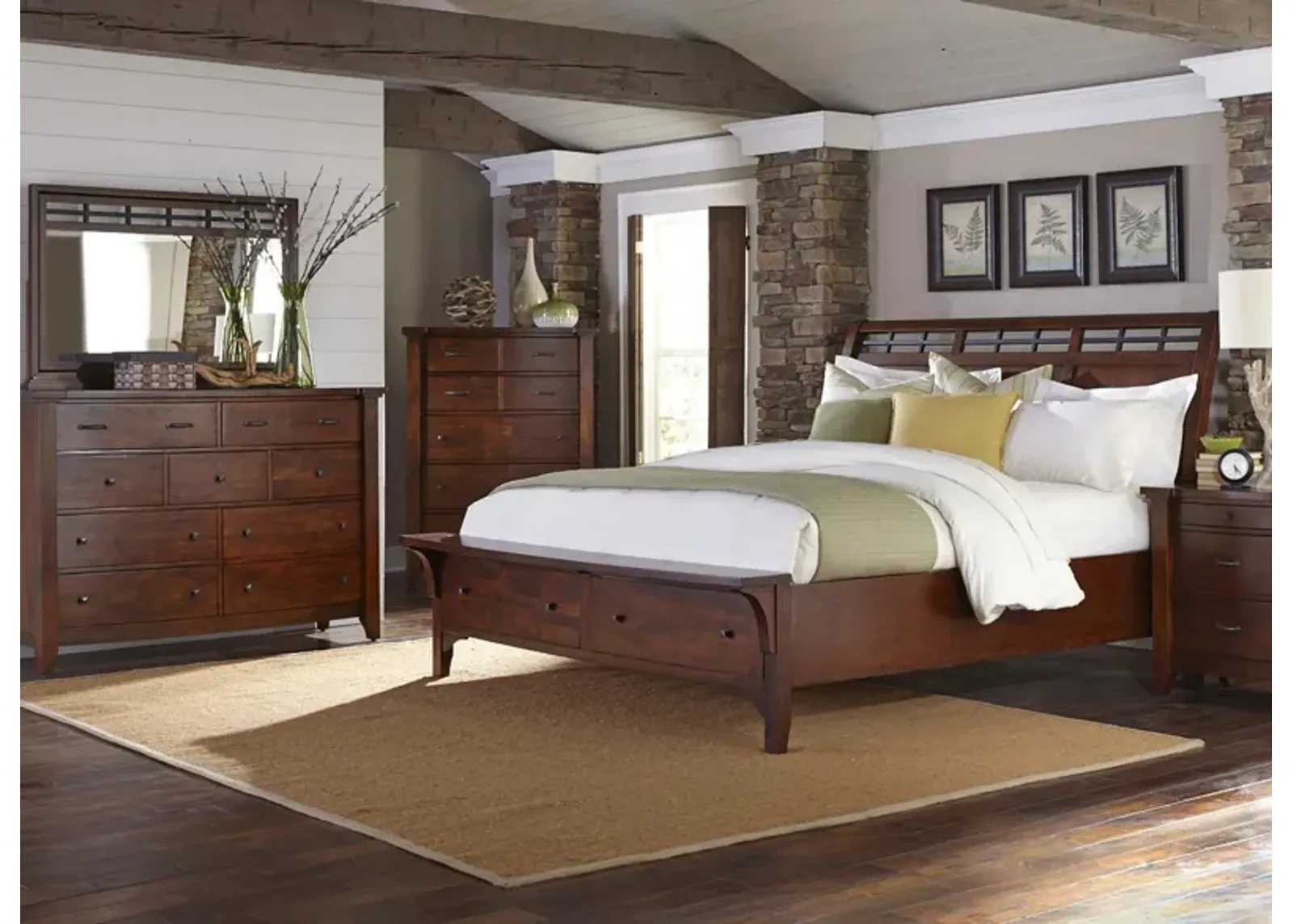 Whistler 4-pc Bedroom Set in Walnut by Napa Furniture Design