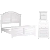 Summer House 3 Pc. Bedroom Set with 5 Drawer Chest in Oyster White Finish by Liberty Furniture