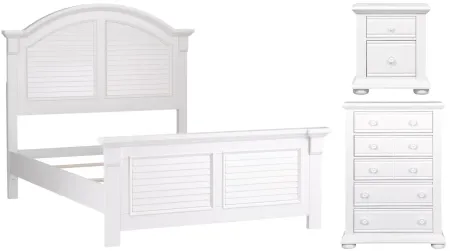 Summer House 3 Pc. Bedroom Set with 5 Drawer Chest in Oyster White Finish by Liberty Furniture