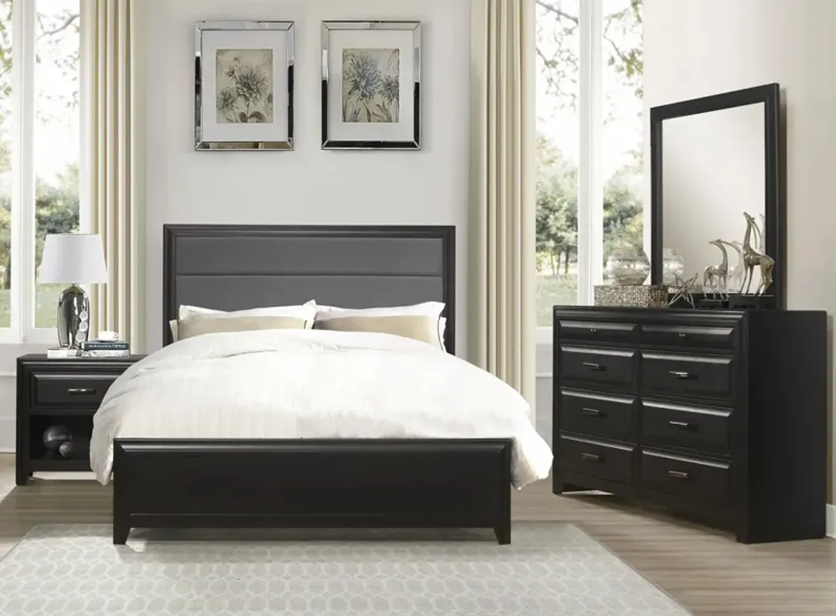 Sandpoint 4-pc Upholstered Panel Bedroom Set in Espresso by Homelegance