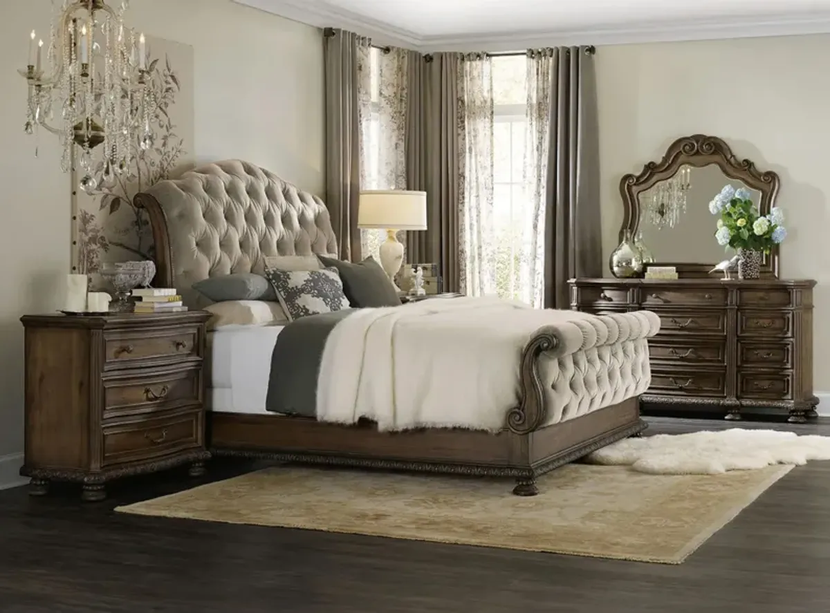 Rhapsody 4-pc. Tufted Bedroom Set in Light Brown by Hooker Furniture