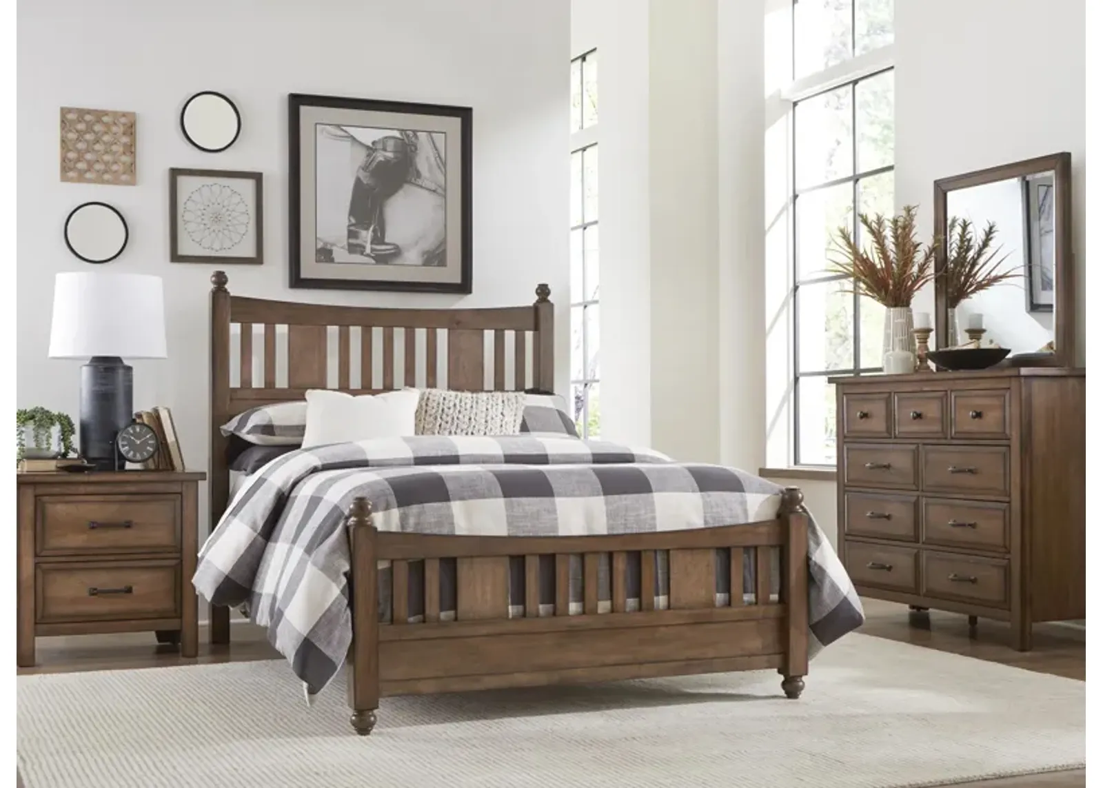 Clarence 4-pc Bedroom Set in Light Brown by Homelegance