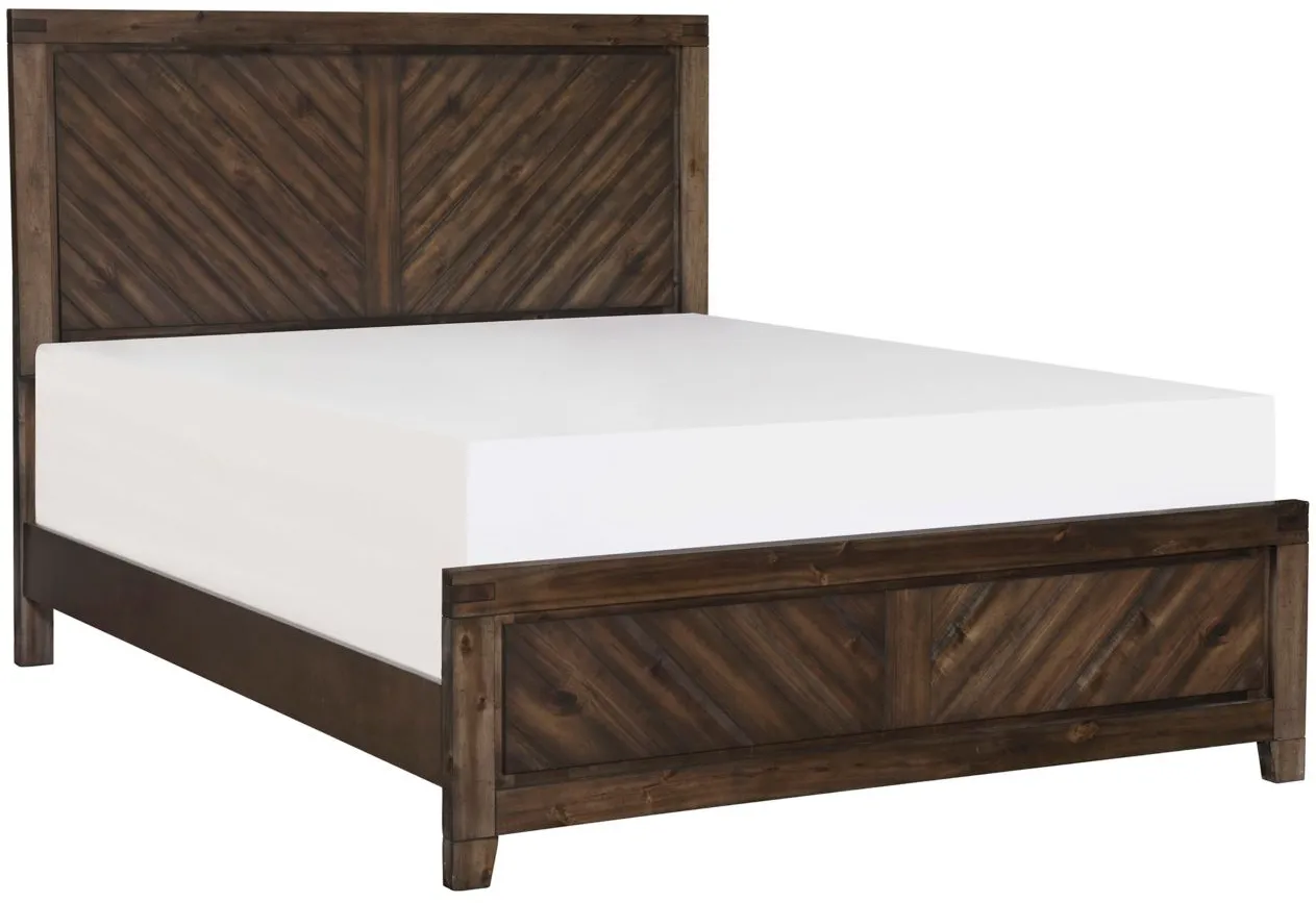 Fostoria 4- Pc. Panel Bedroom Set in Distressed Wood by Homelegance