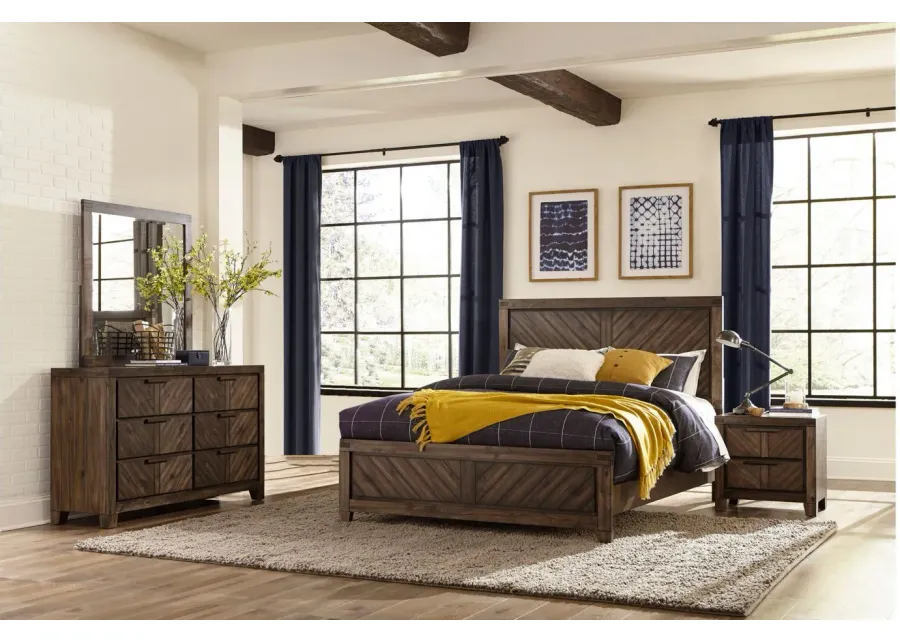 Fostoria 4- Pc. Panel Bedroom Set in Distressed Wood by Homelegance