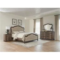 Moorewood Park 4-Pc. Upholstered Bedroom Set in Oak by Homelegance