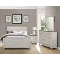 McKewen 4-pc. Panel Bedroom Set in 2 Tone Finish (Antique White And Brown) by Homelegance