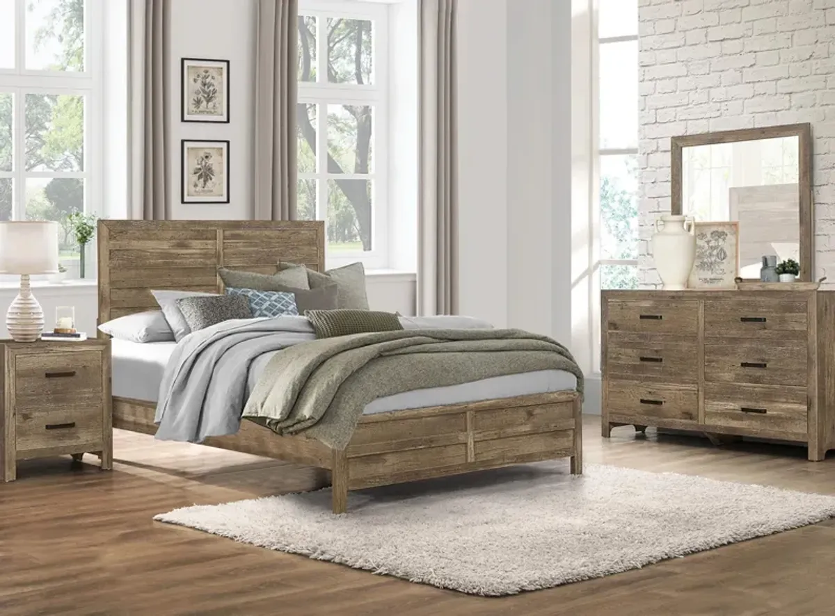 Terrace 4-pc Panel Bedroom Set in Weathered Pine by Homelegance