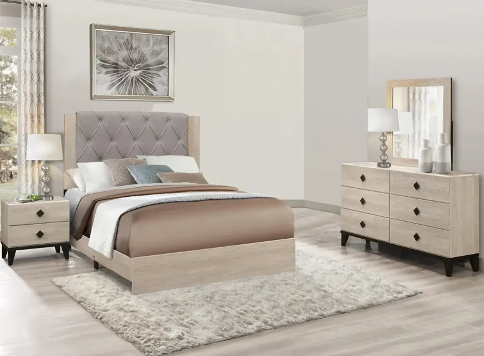 Karren 4-pc. Upholstered Panel Bedroom Set