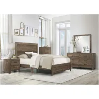 Bijou 4-Pc. Panel Bedroom Set in Rustic Brown by Homelegance