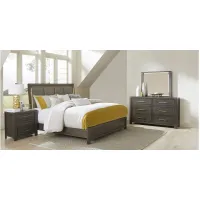 Danridge 4-Pc. Upholstered Panel Bedroom Set in Brownish Gray by Homelegance