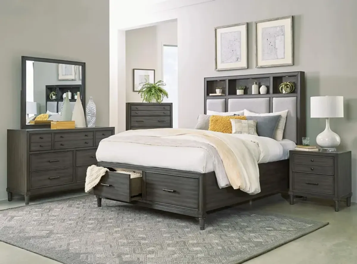 Lana 4-pc Upholstered Platform Bedroom Set in Gray by Homelegance