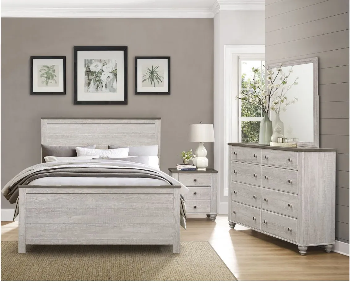 McKewen 4-pc. Panel Bedroom Set in 2 Tone Finish (Antique White And Brown) by Homelegance