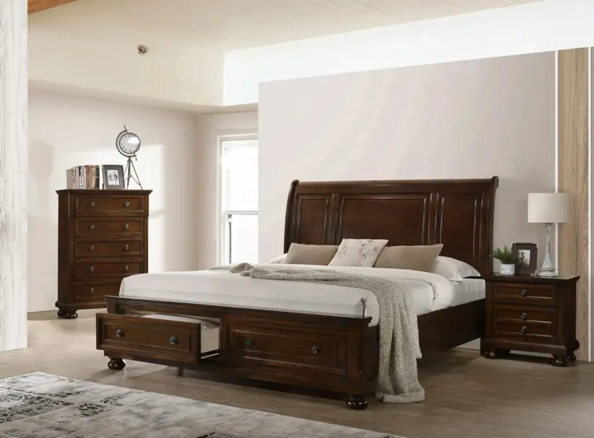 Meade 3-pc. Sleigh Storage Bedroom Set in Cherry by Glory Furniture