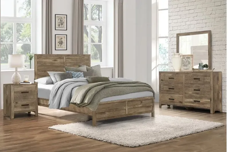 Terrace 4-pc. Panel Bedroom Set in Weathered Pine by Homelegance