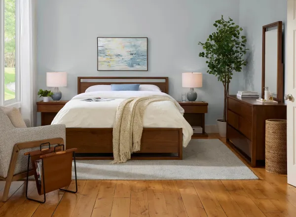 Aversa 4-pc. Platform Bedroom Set w/ 1-Side Storage Bed & 1-Drawer Nightstand