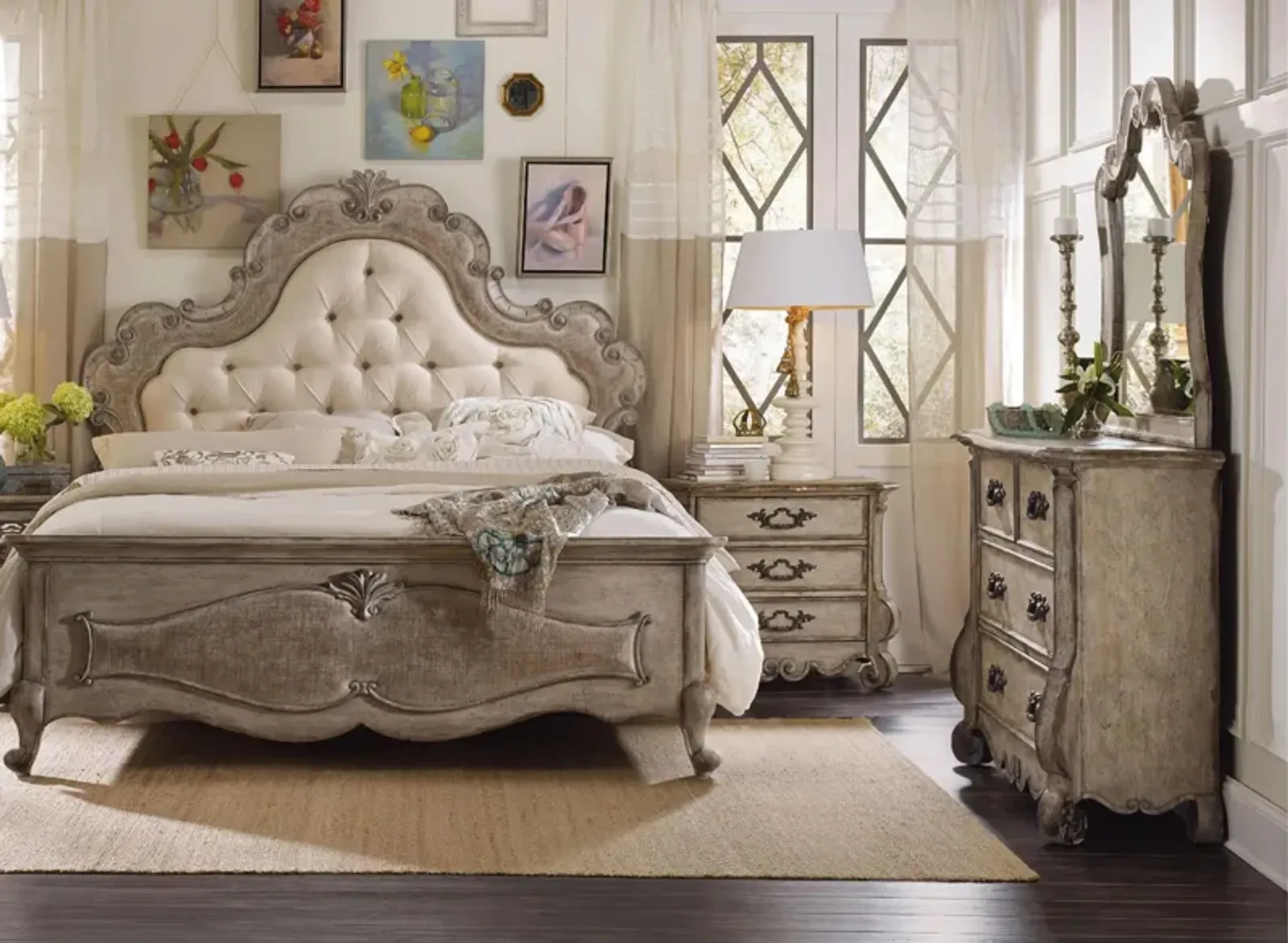 Chatelet 4-pc. Upholstered Tufted Panel Bedroom Set