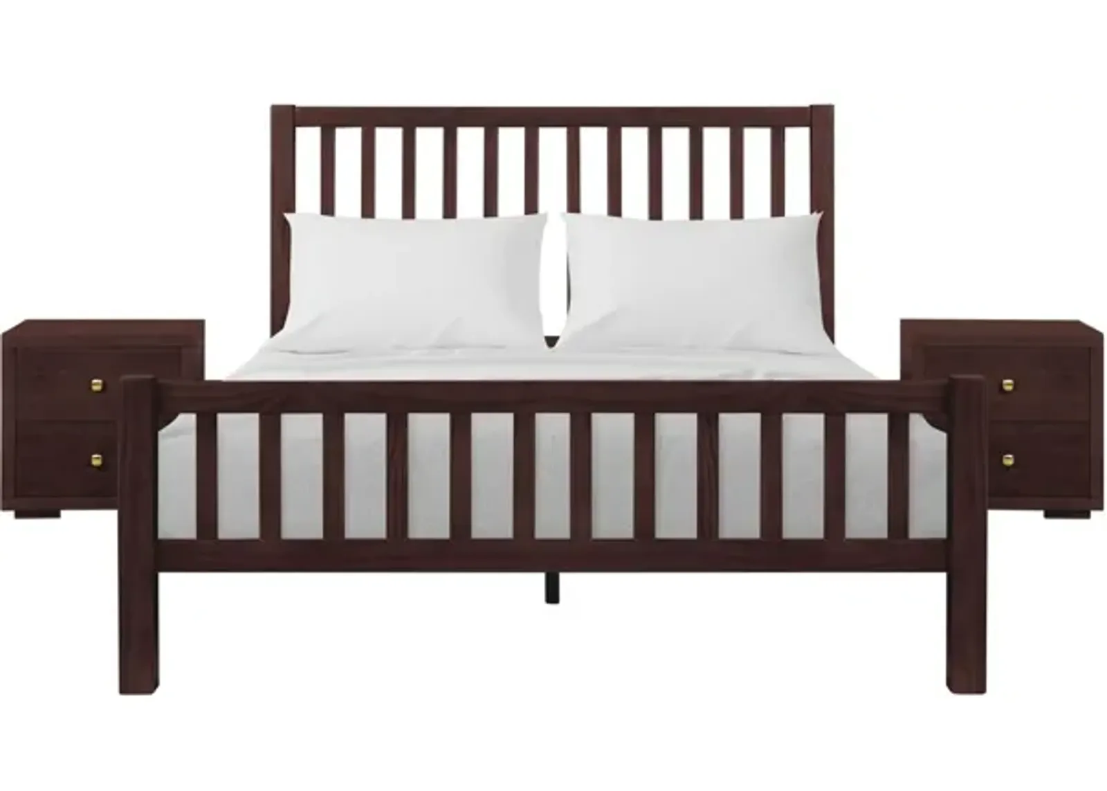 Hampton Platform Bed with 2 Nightstands in Espresso by CAMDEN ISLE