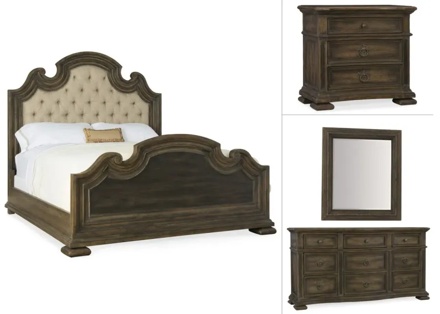 Hill Country 4-pc. Upholstered Bedroom Set in Brown by Hooker Furniture