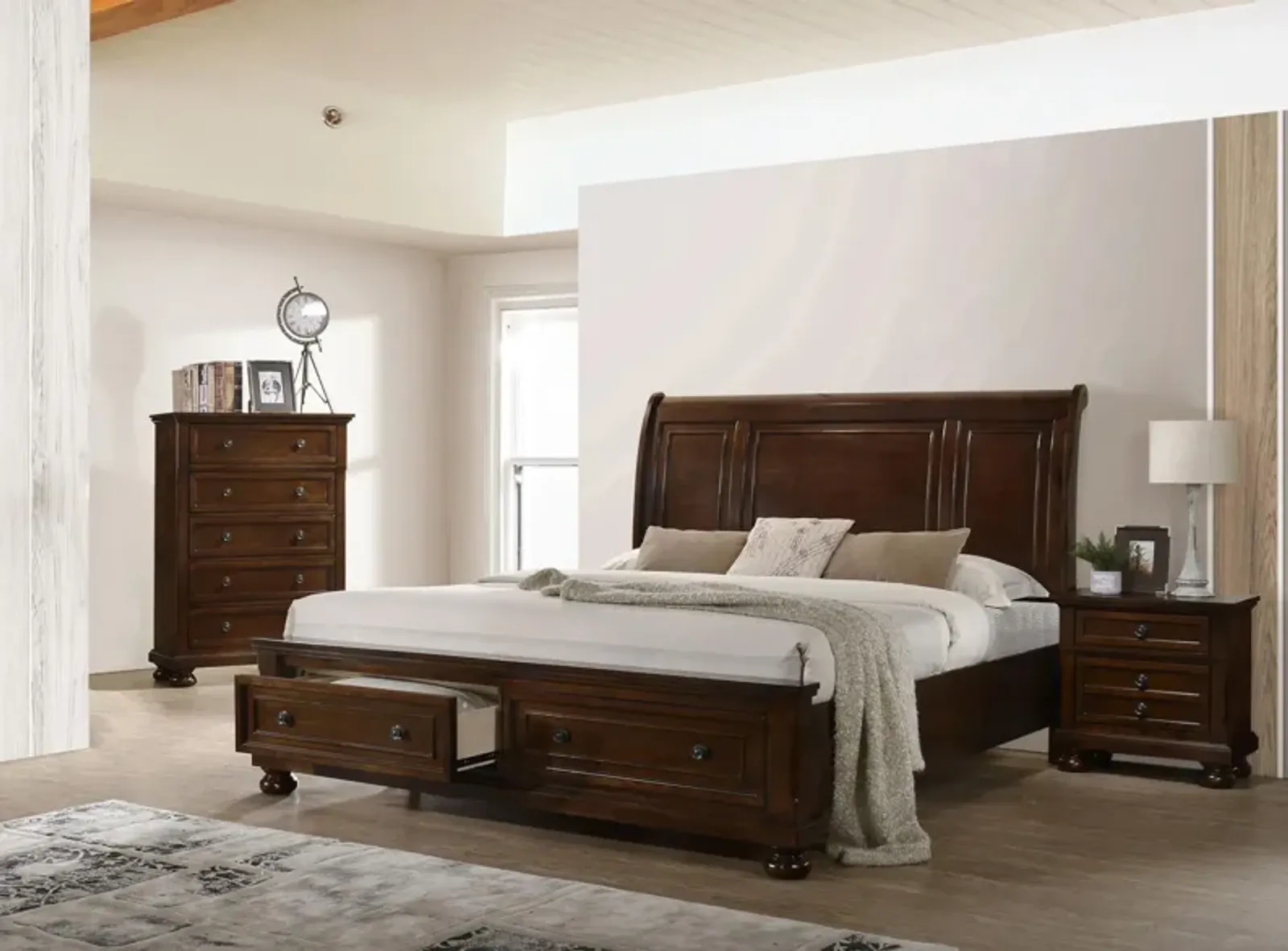 Meade 3-pc. Sleigh Storage Bedroom Set