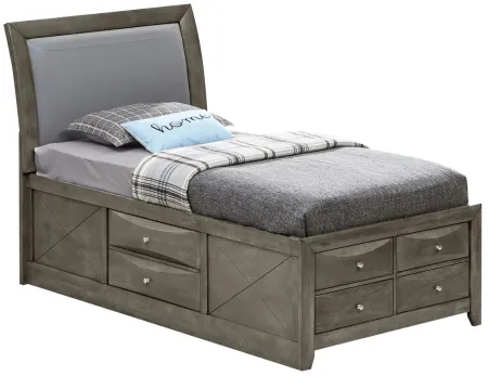 Marilla Upholstered Captain's Bed in Gray by Glory Furniture