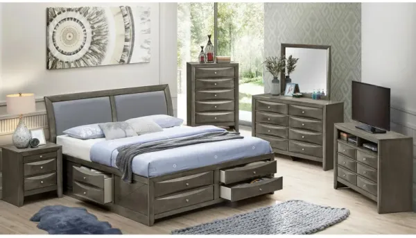 Marilla 4-pc. Upholstered Captain's Bedroom Set