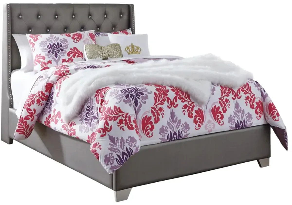 Coralayne Upholstered Panel Bed in Silver by Ashley Furniture