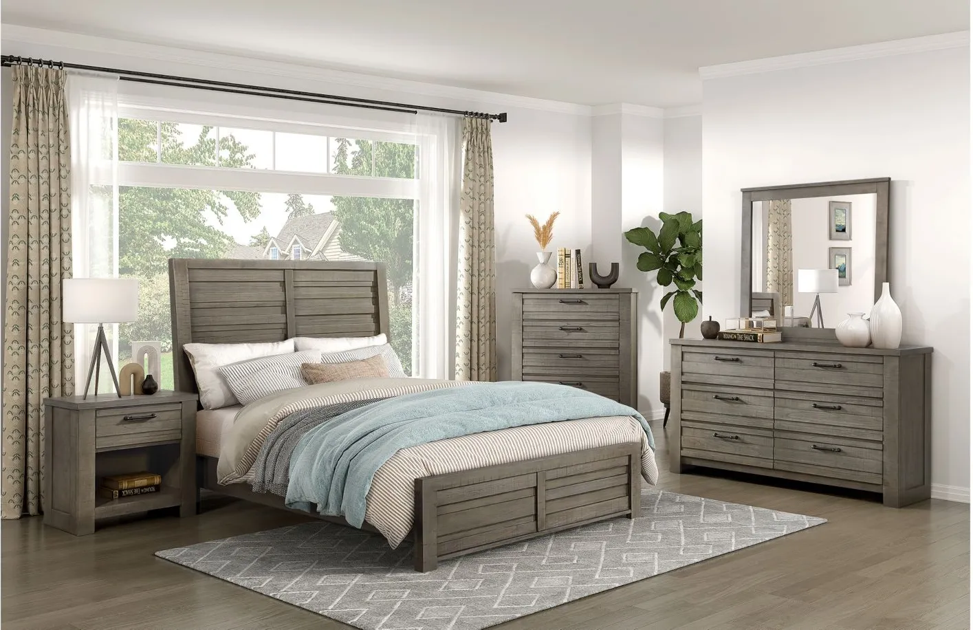 Mackinac Panel Bed in Gray by Homelegance