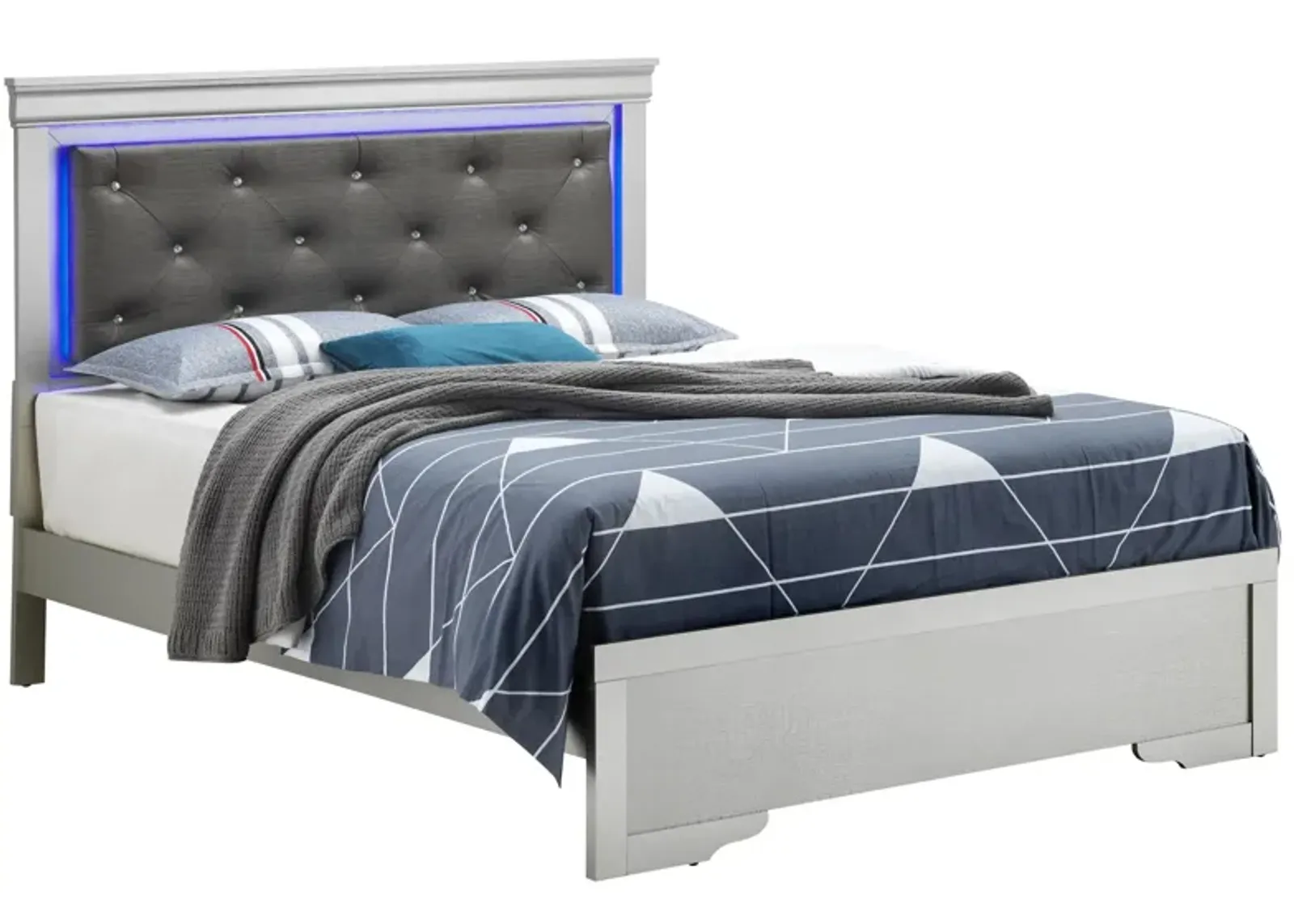 Lorana Full Bed in Silver Champagne by Glory Furniture