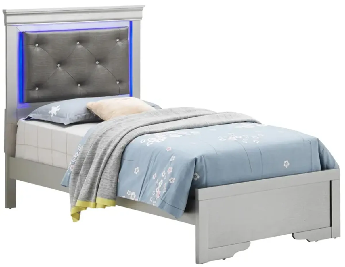 Lorana Twin Bed in Silver Champagne by Glory Furniture