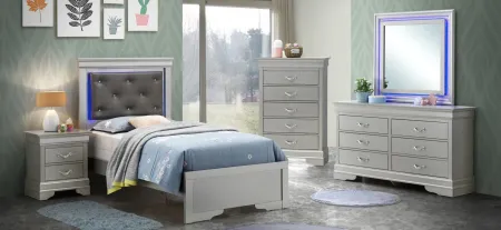 Lorana Twin Bed in Silver Champagne by Glory Furniture