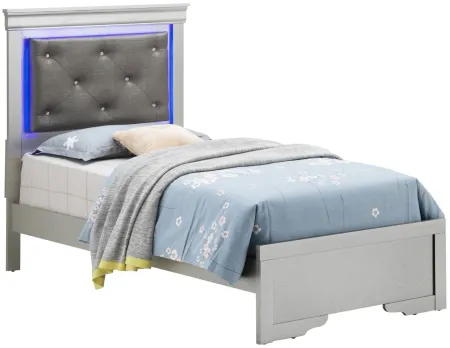 Lorana Twin Bed in Silver Champagne by Glory Furniture