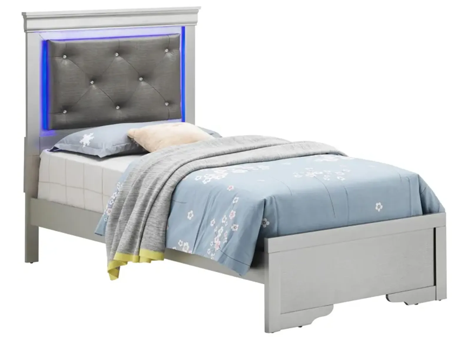 Lorana Twin Bed in Silver Champagne by Glory Furniture