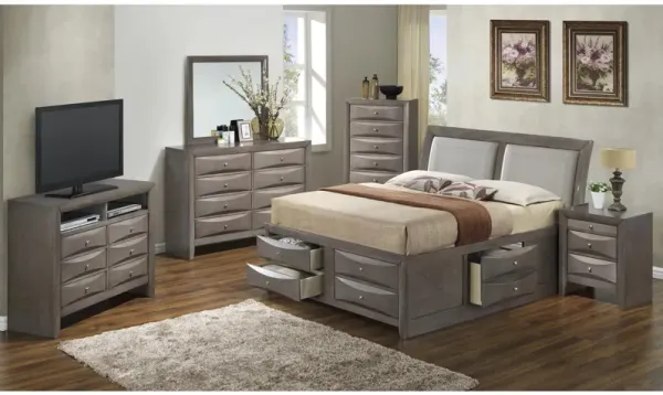 Marilla 4-pc. Upholstered Captain's Bedroom Set