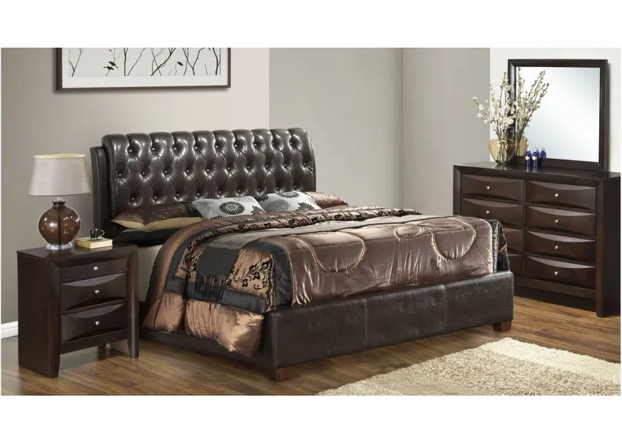 Marilla 4-piece Upholstered Bedroom Set in Cappuccino by Glory Furniture