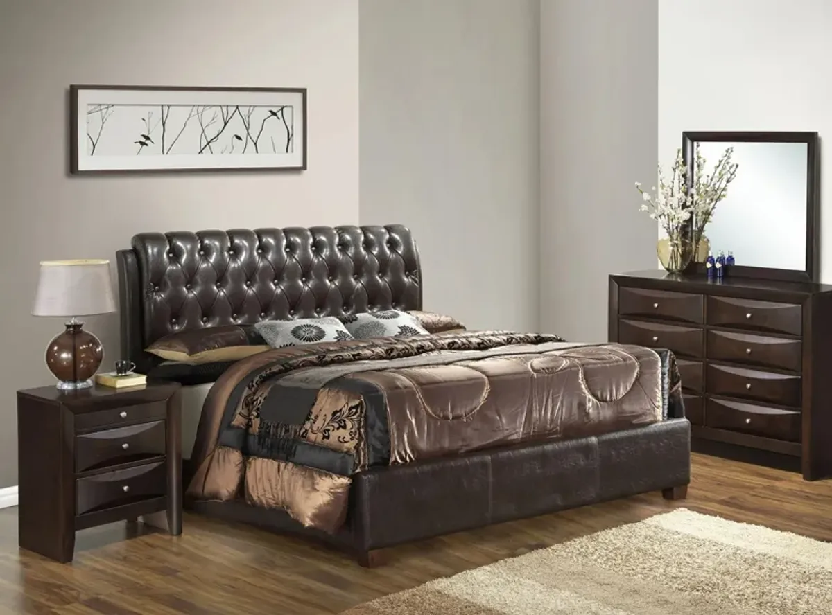 Marilla 4-piece Upholstered Bedroom Set in Cappuccino by Glory Furniture