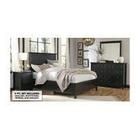 Tompkins 4-pc. Panel Bedroom Set in Black by Bellanest