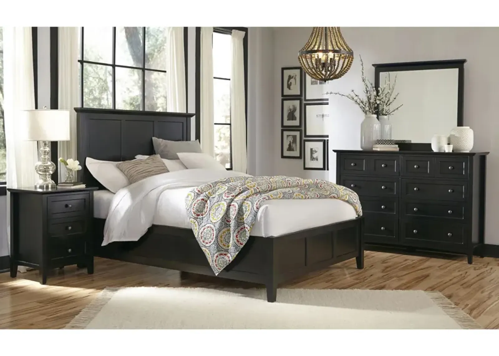 Tompkins 4-pc. Panel Bedroom Set in Black by Bellanest