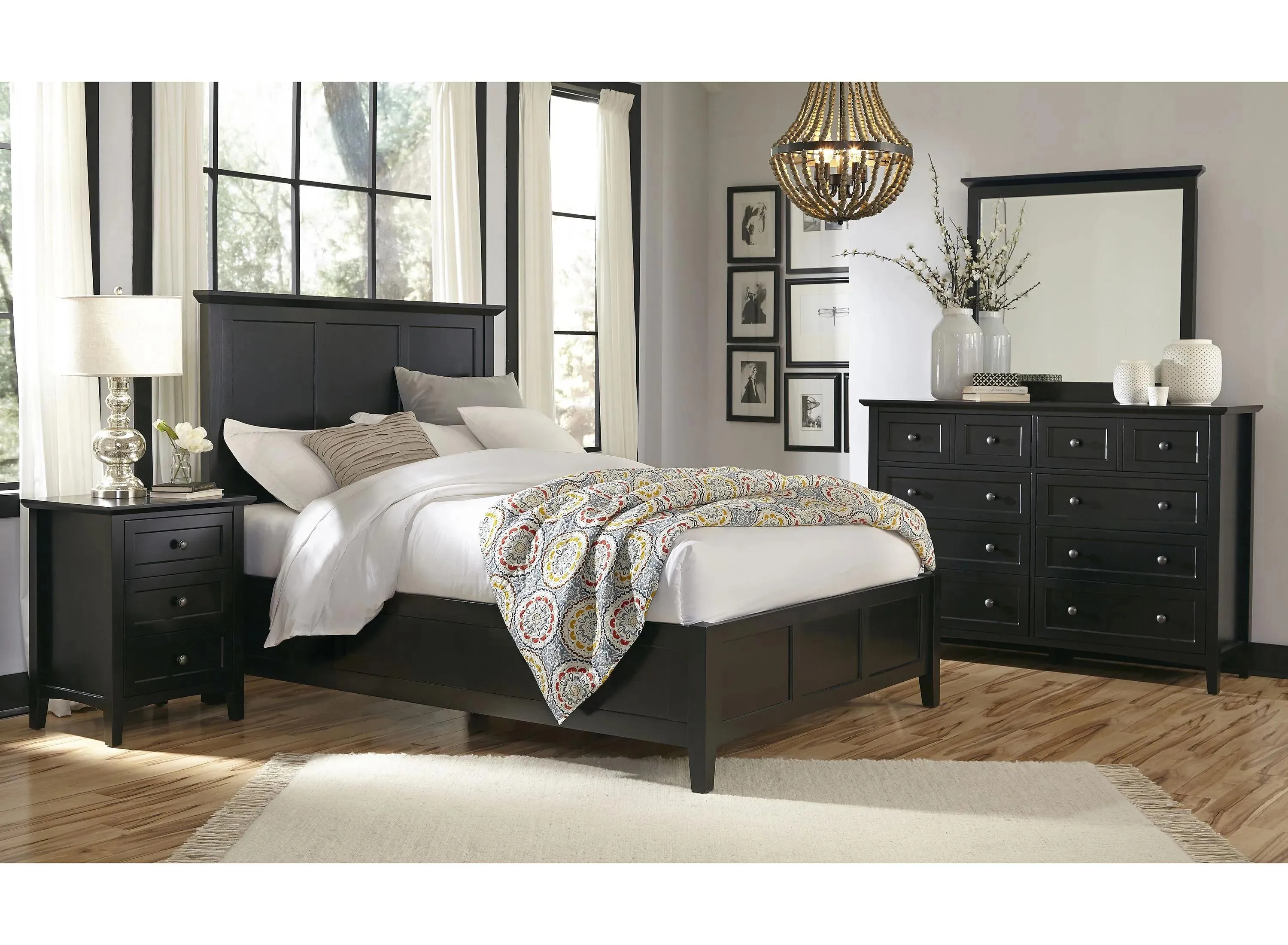 Tompkins 4-pc. Panel Bedroom Set in Black by Bellanest