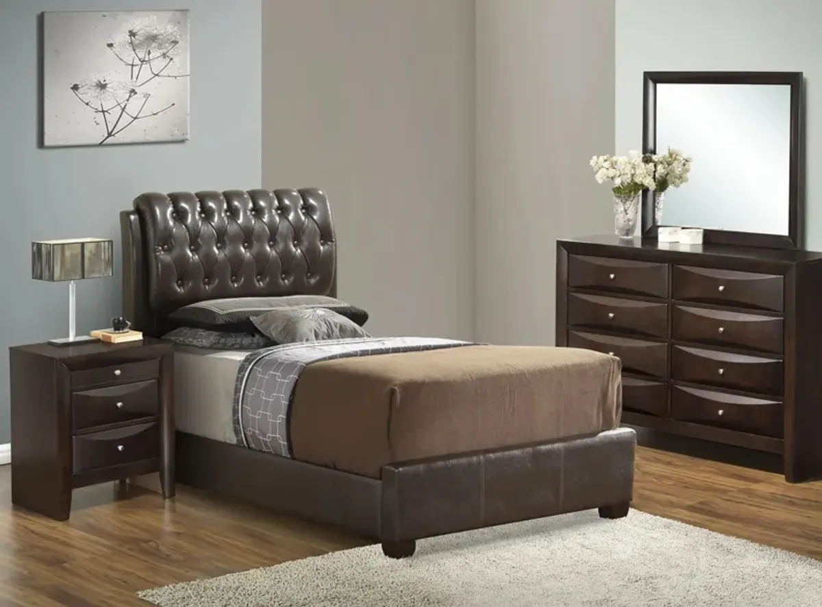 Marilla 4-piece Upholstered Bedroom Set in Cappuccino by Glory Furniture