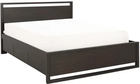Aversa 4-pc. Bedroom Set w/ 1-side Storage Bed and 2-Drawer Nightstand in Brown by Bellanest