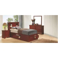 Rossie 4-pc. Storage Bedroom Set in Cherry by Glory Furniture