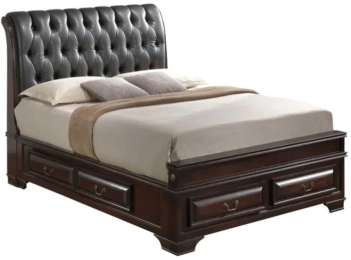 Sarasota Upholstered Storage Bed in Cappuccino by Glory Furniture